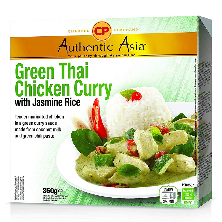Piatto pronto green curry con pollo e riso jasmine CP 350g. Piatto pronto green curry con pollo e riso jasmine CP 350g.